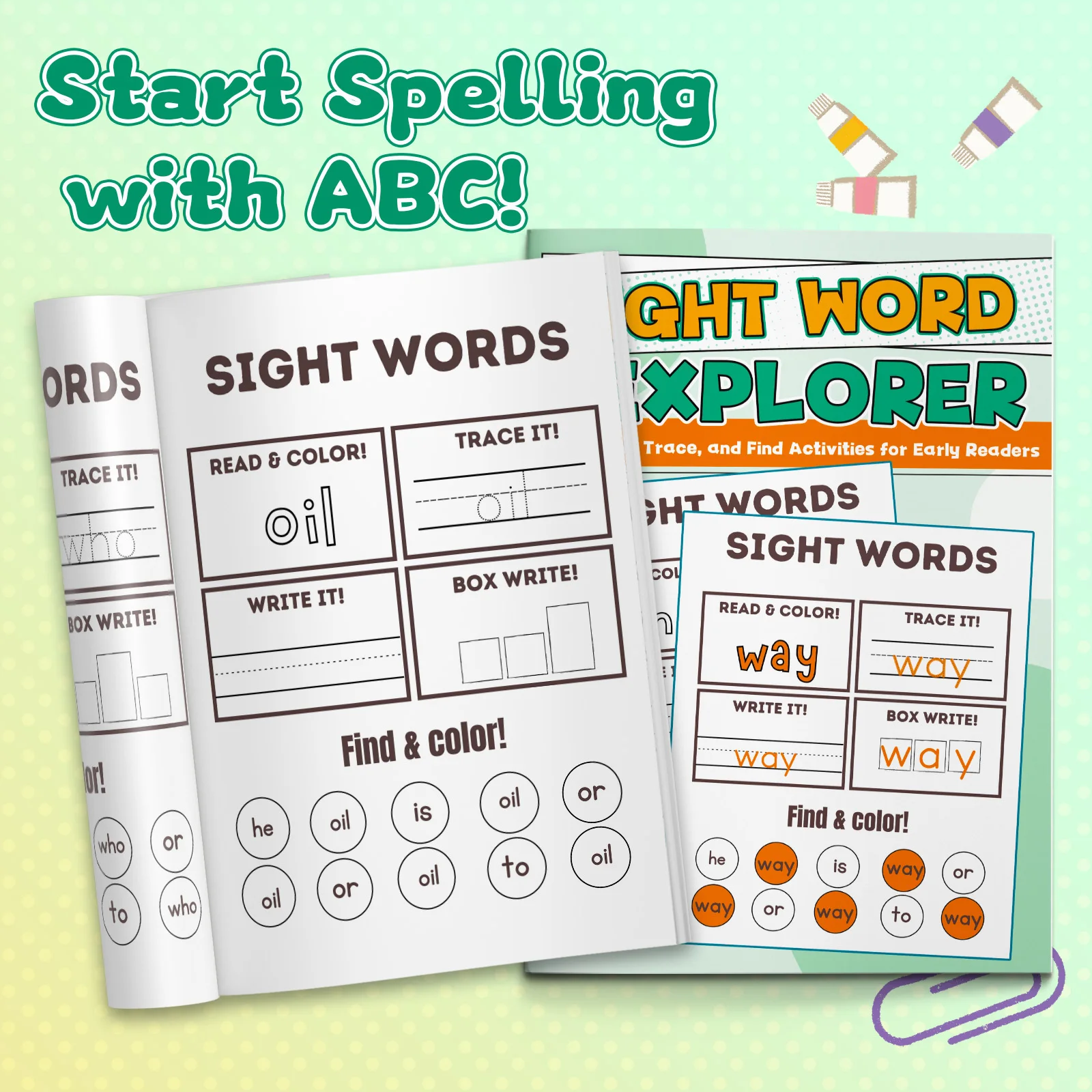 Kids Education Activities - Kids English Word Coloring Workbook, Cute