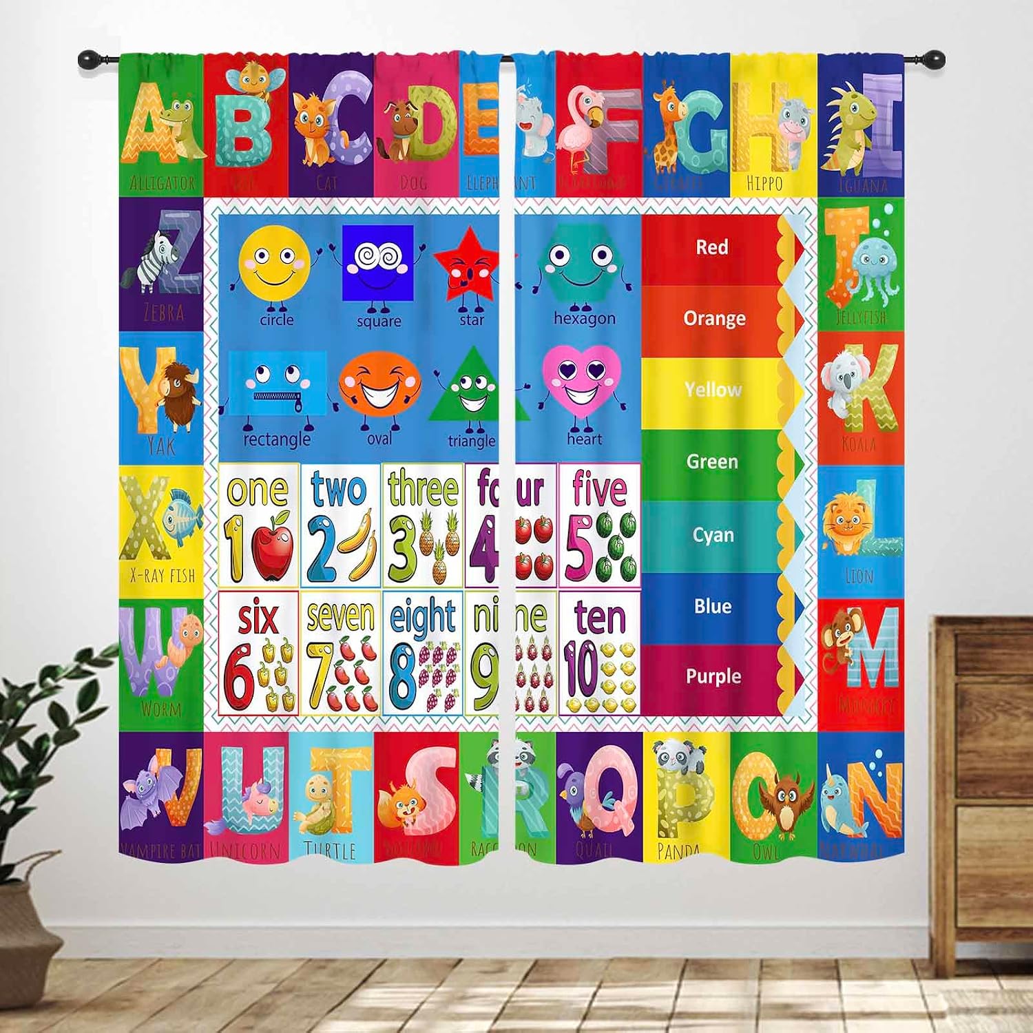 ABC Number Shape Curtain Panel - Abc Kids Early Education recension och pris