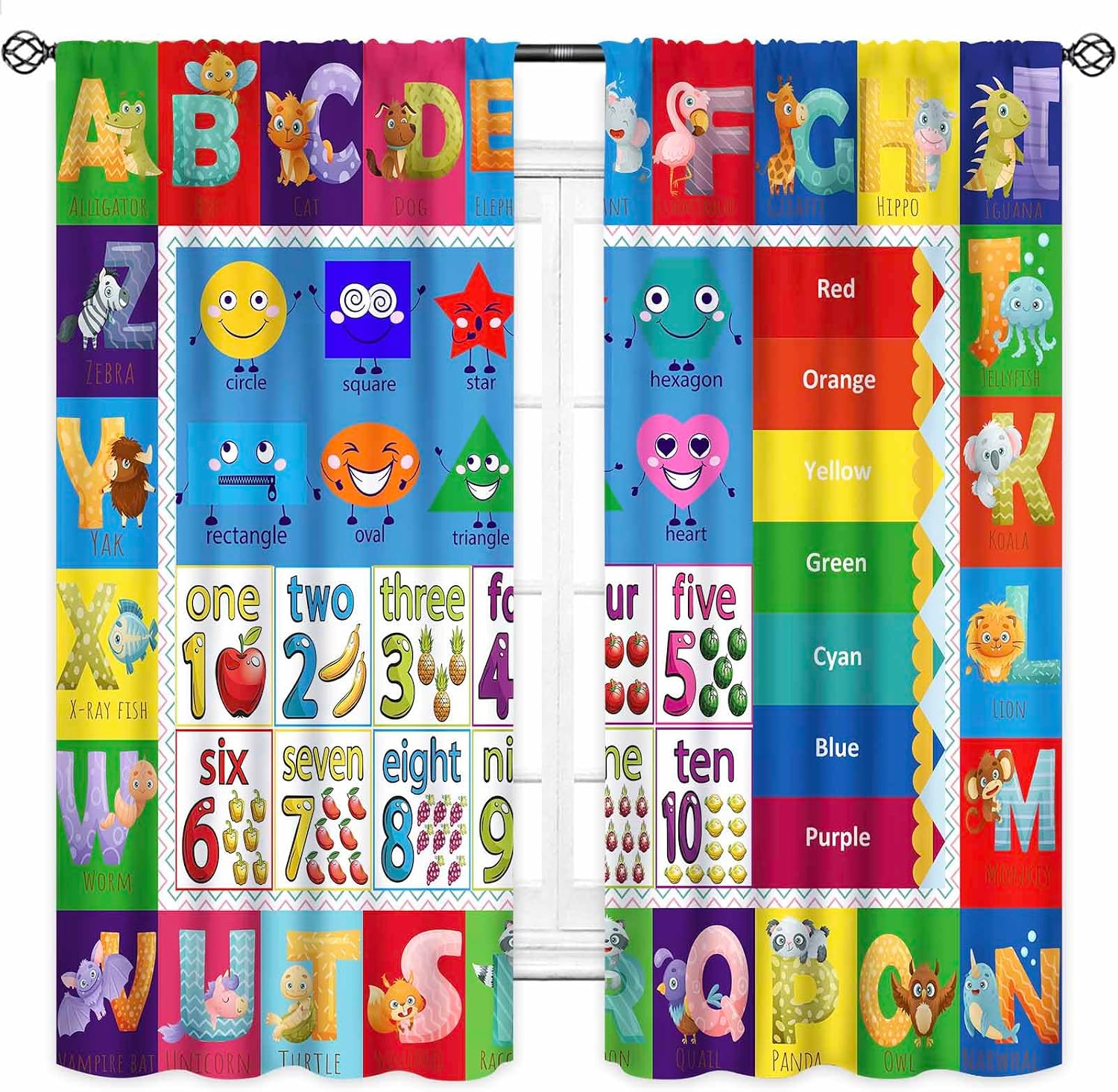 ABC Number Shape Curtain Panel - Abc Kids Early Education recension och pris