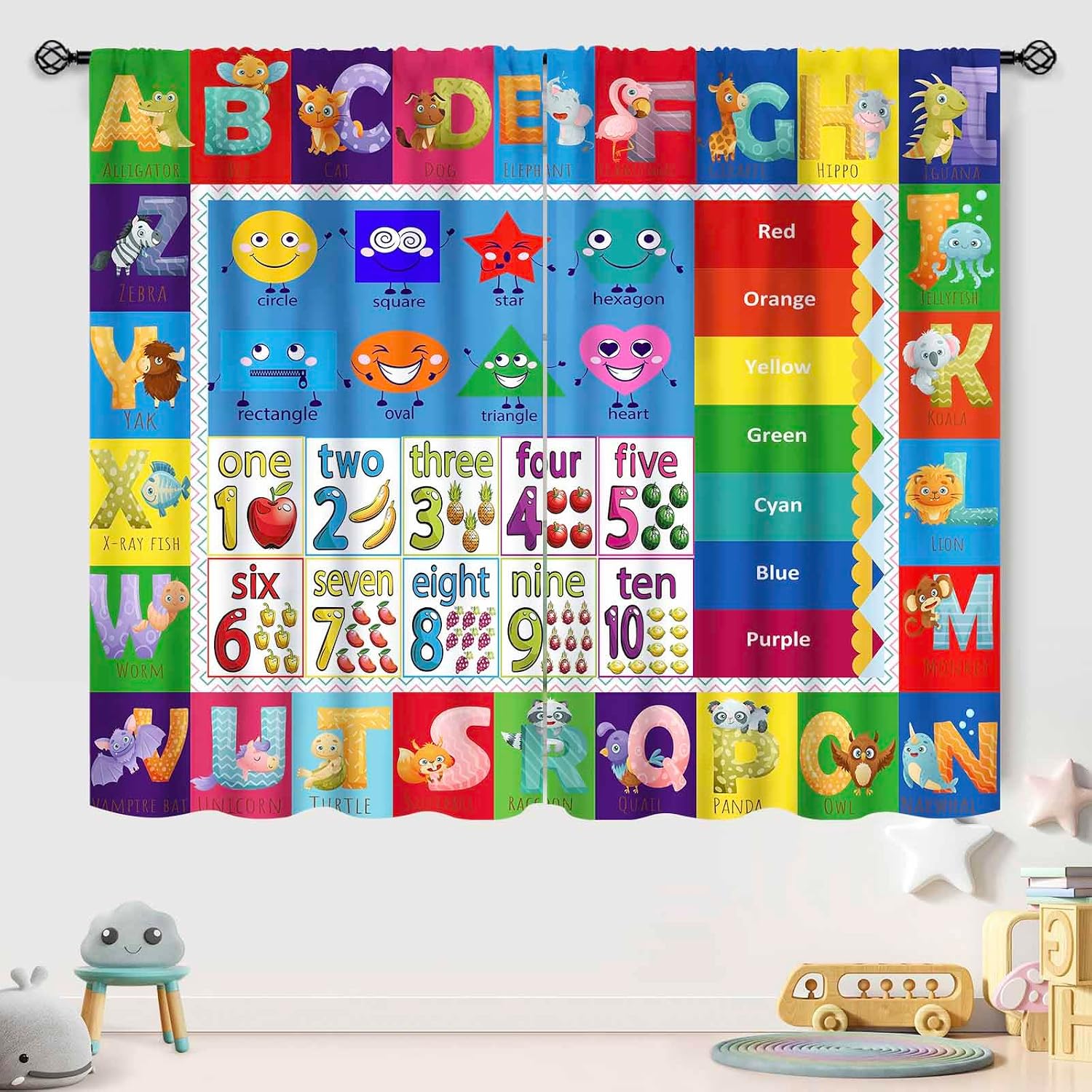 ABC Number Shape Curtain Panel - Abc Kids Early Education recension och pris