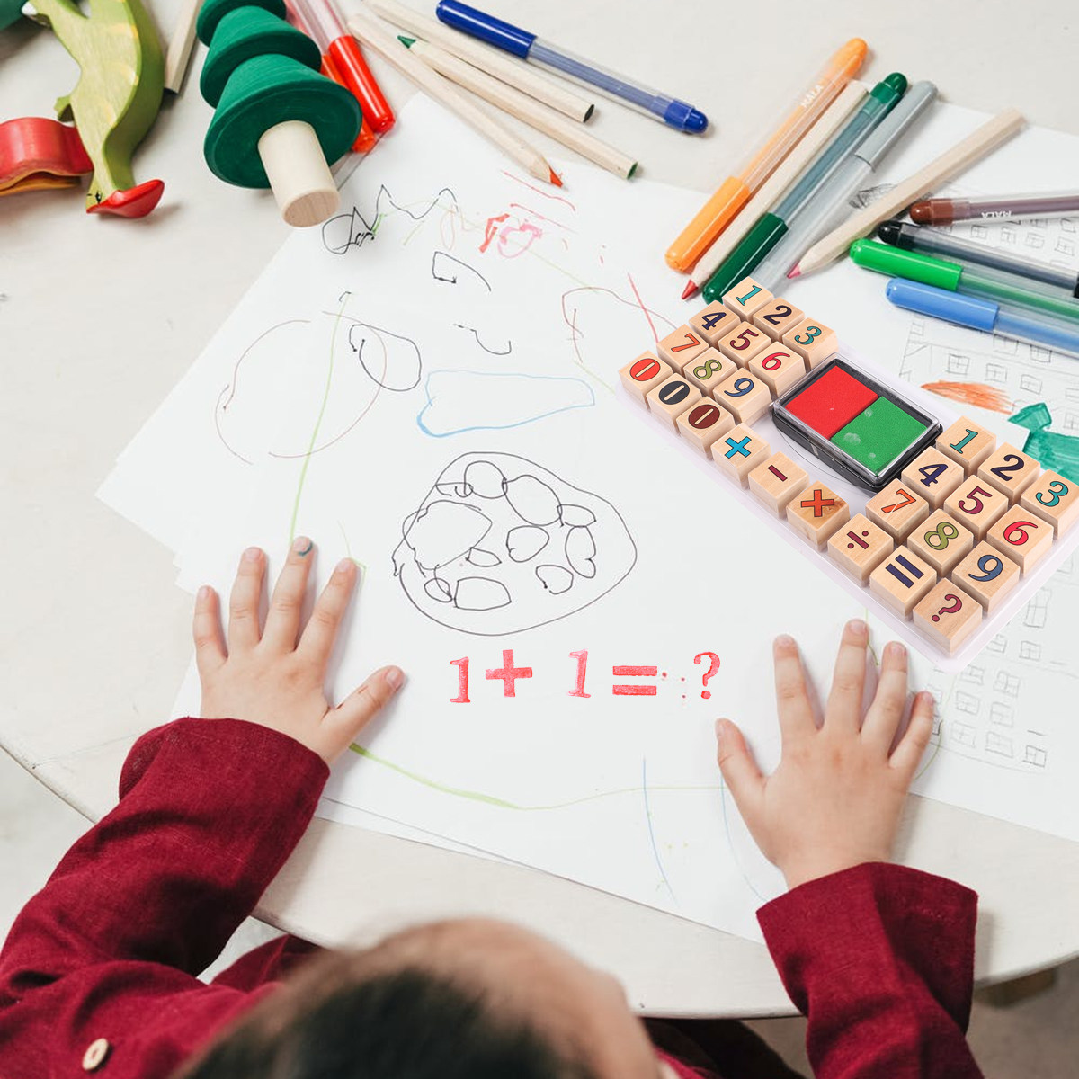 1Set Wooden Number Stampers Cr - Kids Education Number recension och pris