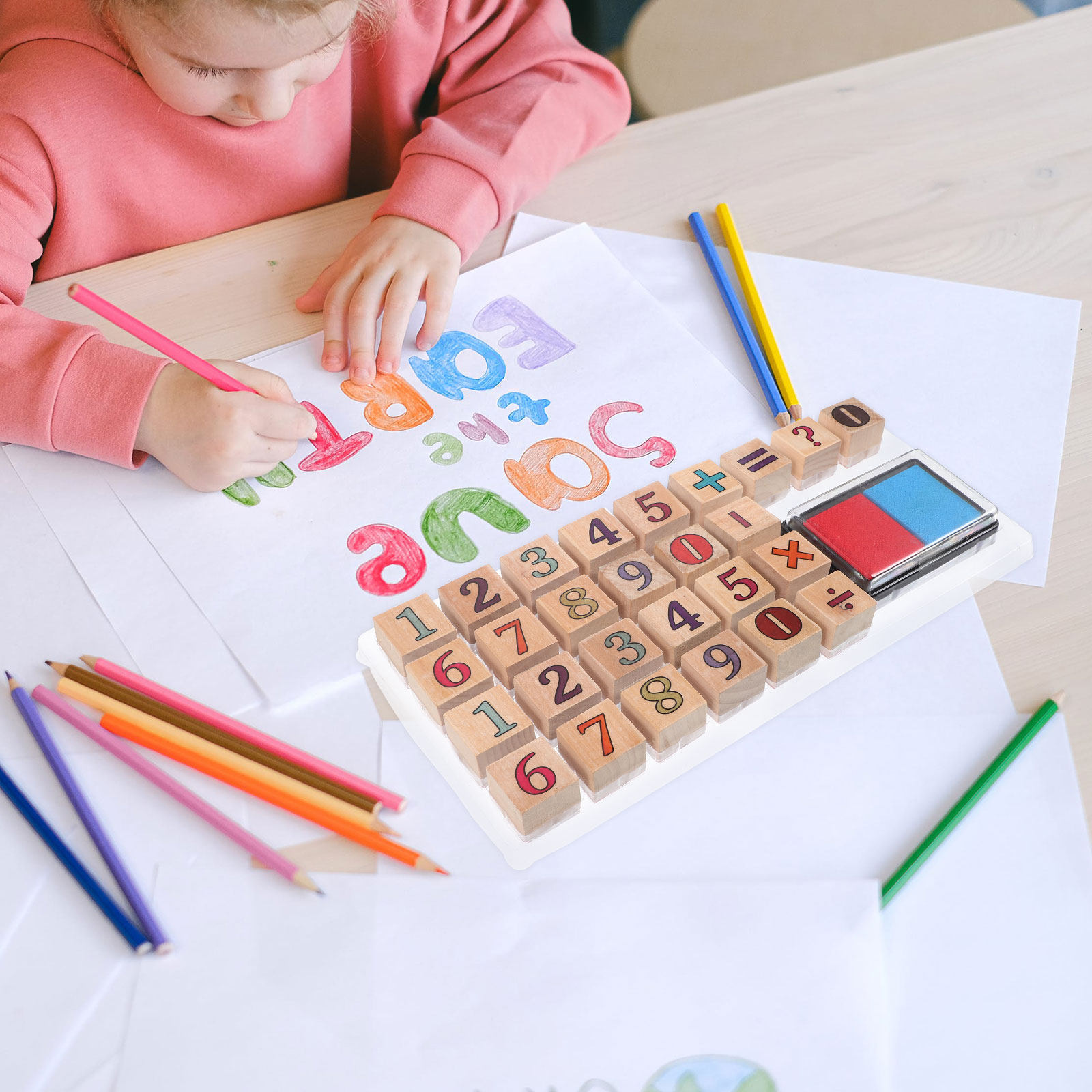1Set Wooden Number Stampers Cr - Kids Education Number recension och pris