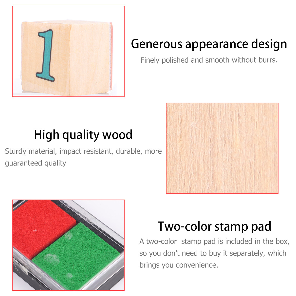 1Set Wooden Number Stampers Cr - Kids Education Number recension och pris