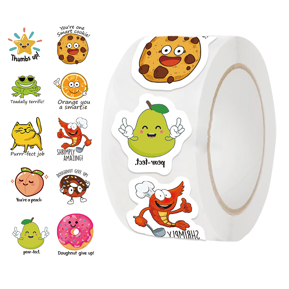 500Pcs/Roll Kawaii Decal Stude - Kids Education Motivation recension och pris