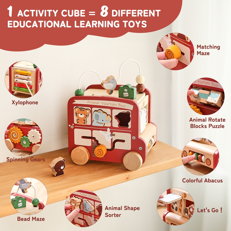 Wooden Bus Toy Custom Name Fre - Kids Education Name recension och pris