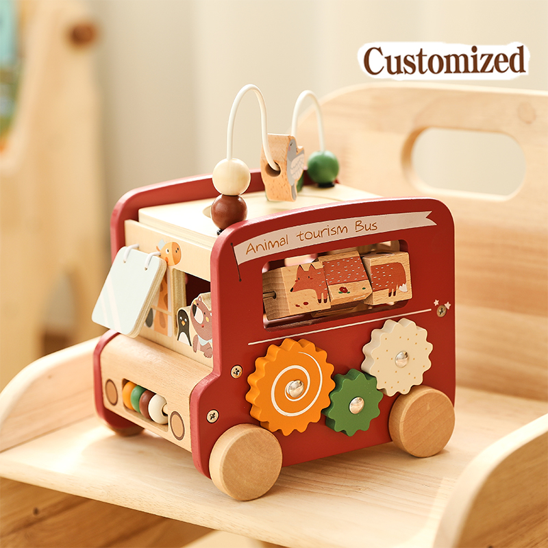 Wooden Bus Toy Custom Name Fre - Kids Education Name recension och pris