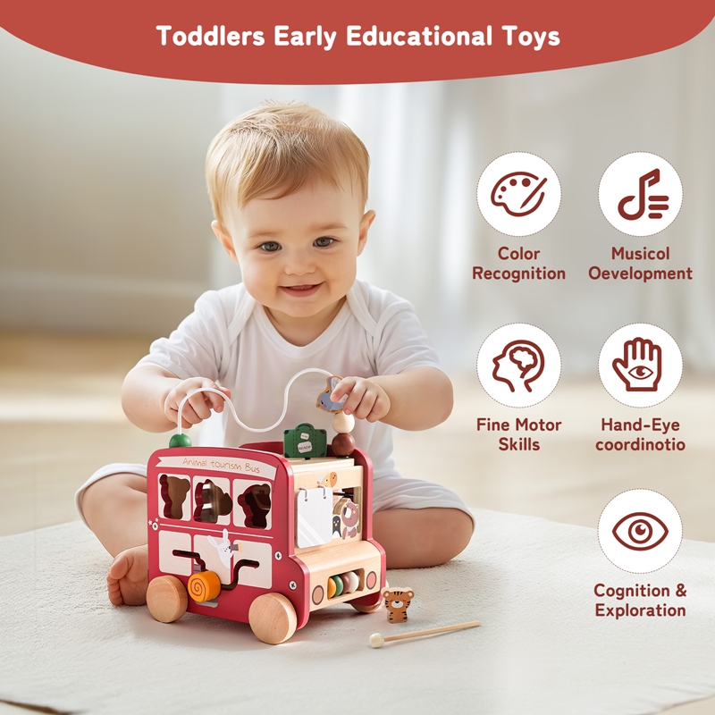Wooden Bus Toy Custom Name Fre - Kids Education Name recension och pris