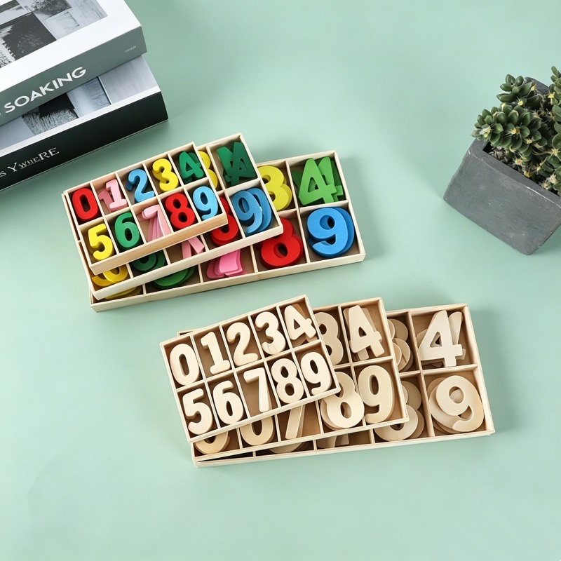 Wooden Number Set Craft Digits - Kids Education Name recension och pris