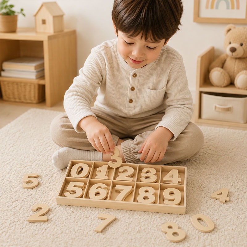 Wooden Number Set Craft Digits - Kids Education Name recension och pris