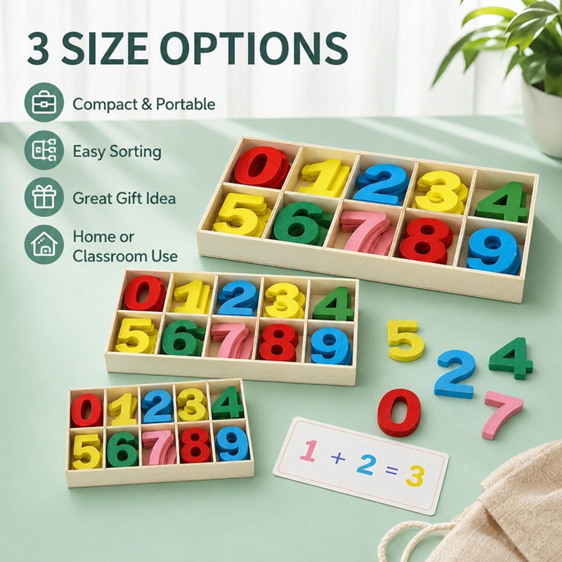 Wooden Number Set Craft Digits - Kids Education Name recension och pris