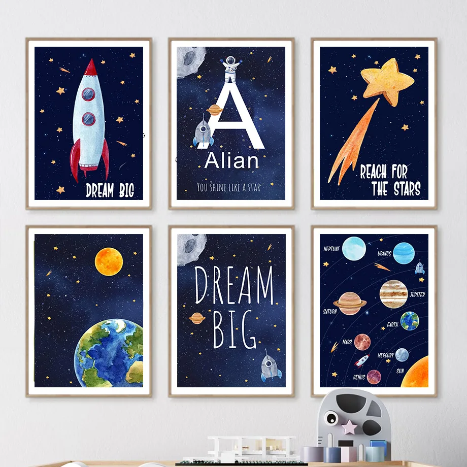 1pc Canvas painting  Custom Na - Kids Education Name recension och pris