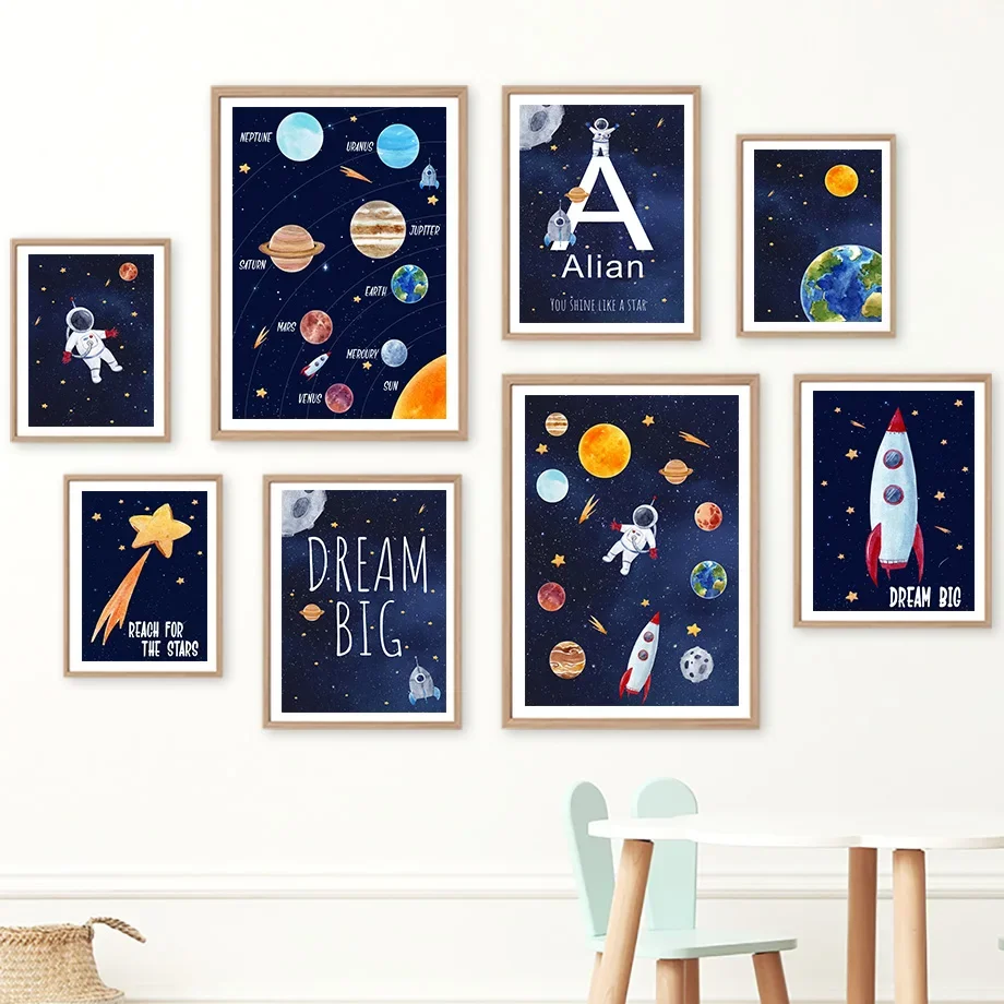 1pc Canvas painting  Custom Na - Kids Education Name recension och pris