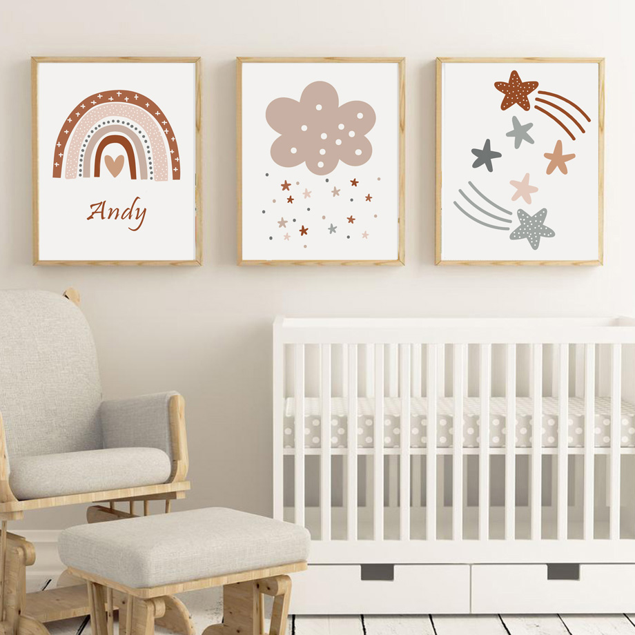 Boho Nursery Poster Canvas Pri - Kids Education Name recension och pris
